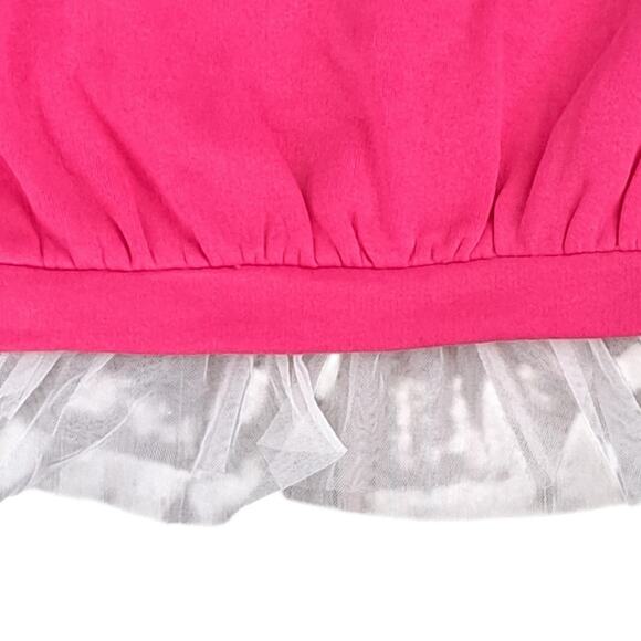 NWT Harper Canyon Girls Pink Fleece Tulle Glitter Heart Sweatshirt 4 - Picture 4 of 5